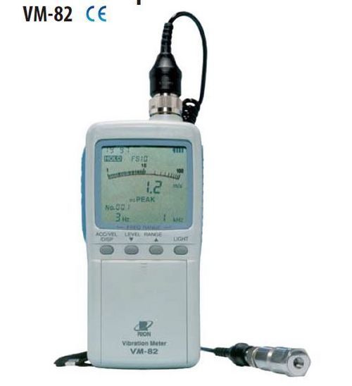 General Purpose Vibration Meter VM-82 - Handheld Portable Design, 3 Mode Measurement for Acceleration, Velocity and Displacement, Large LCD Readout and Serial Interface for Easy Data Processing