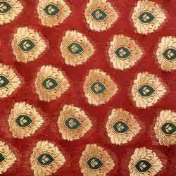 Red Zari Brocade Fabric