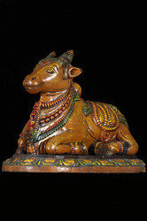 Wooden Painted Nandi Cow