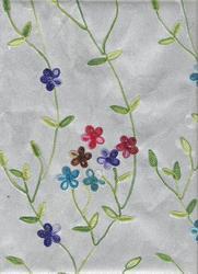 Jute Multicolor Floral Embroidery Handmade Papers