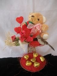 Artificial Flower Bouquet With Chocolates