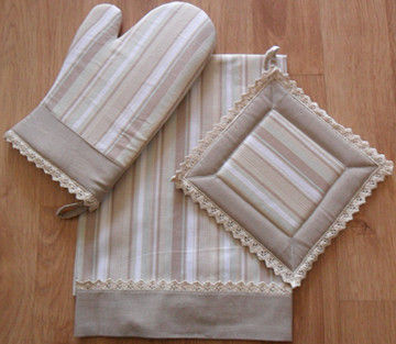 100% Cotton Oven Mitt And Pot Holder