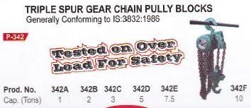 Triple Spur Gear Chain Pully Block