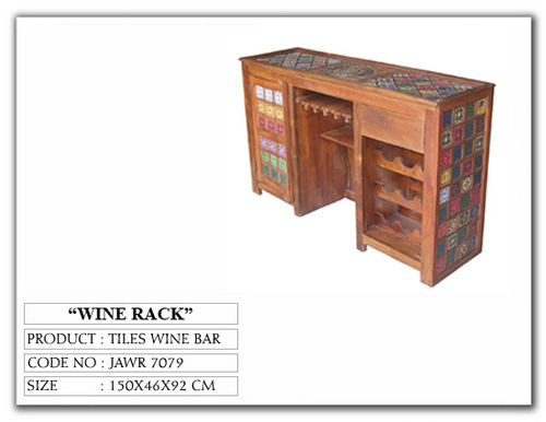 Colorful Handcrafted Indian Wine Bar Counter Hotel Furniture