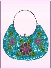 Turquoise Embroided Bag