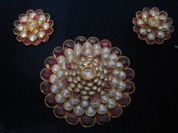 Kundan Polki Pendant Set