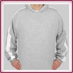 Cotton Fleece Sweat Shirt With Hood With Strips