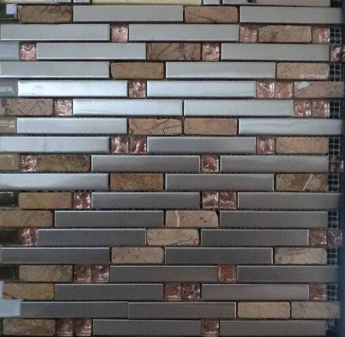 Rectangular Metal Stone Mosaic (MM1007)