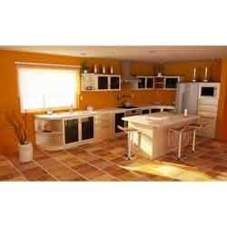 Orange Themed Modular Kitchen