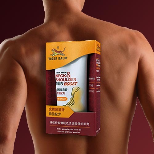 Tiger Balm Neck And Shoulder Rub Boost - Orange Cream, Topical Pain Relief, Extra Strength, Fast Acting, Non-Greasy