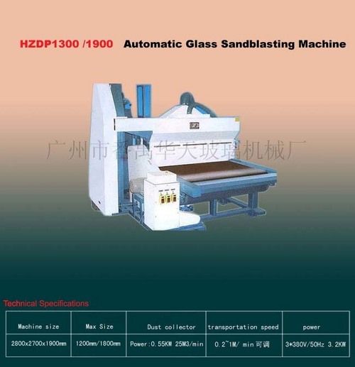HZDP1300/HZDP190 Automatic Glass Sandblasting Machine