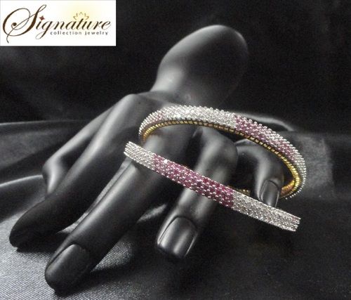 Bridal Ruby Studded Cz Bangles