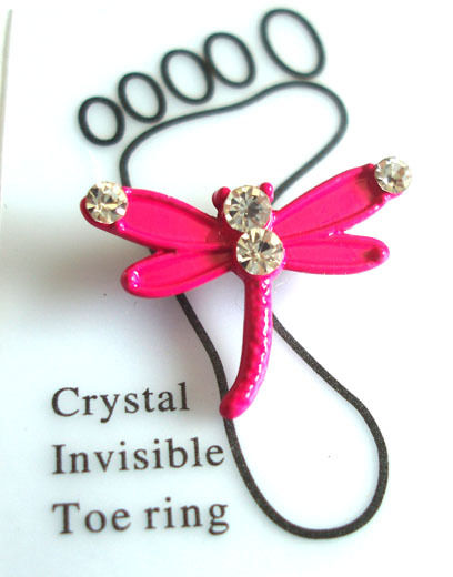 Classy Style Zinc Alloy Pink Dragonfly Eco-Friendly Healthy Toe Ring