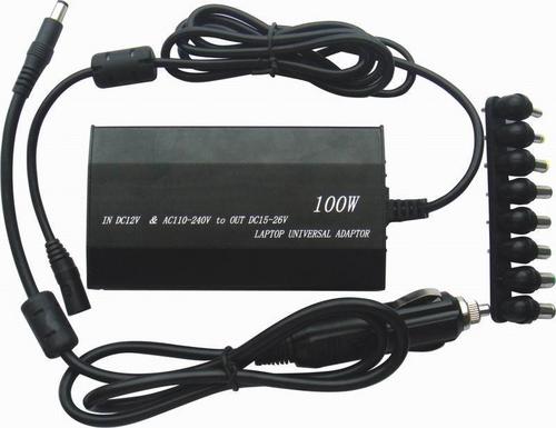 100W Universal Power Adapter USB Charger For Notebook Laptop W Car Plug