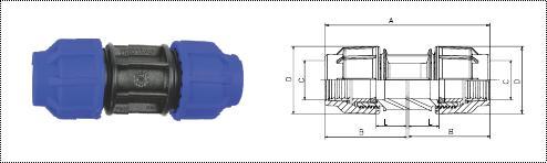 Compression Coupler - High Grade Raw Material | Ideal for Cold Water Drinking Distribution Systems, Temperature Range 5-40°C