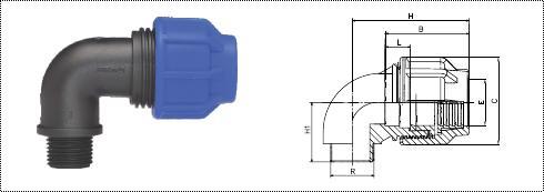 Compression Elbow With Male Threaded off Take (MTO)