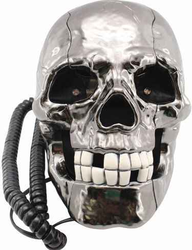 Cool China Wholesale Skull Skeleton Shaped Telephone with Flashing Eyes