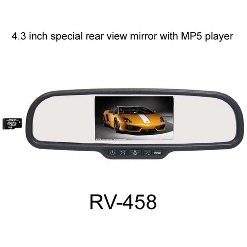 4.3 Inch Special Car Rear View Mirror With MP5 Player By Shenzhen Car Knight Electronic Co., Ltd.
