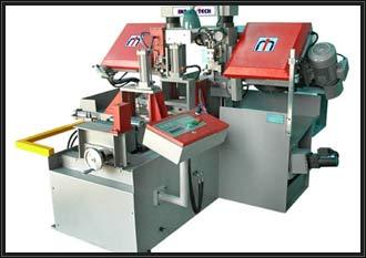 Double Column Fully Automatic Band Saw Machine - Rigid Metal Cutting, Precision Auto Indexing & PLC-Controlled Cycle Sequencing, Optional Hydro-Mechanical Sensors & Touch Screen HMI