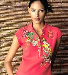 Front Open Embossed T-Shirt 
