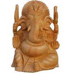 Wooden Ganesha Figure