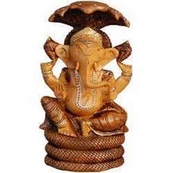 Wooden Lord Ganesha Figure