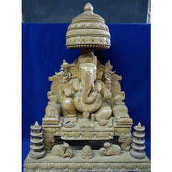 Wooden Lord Ganpati Statue