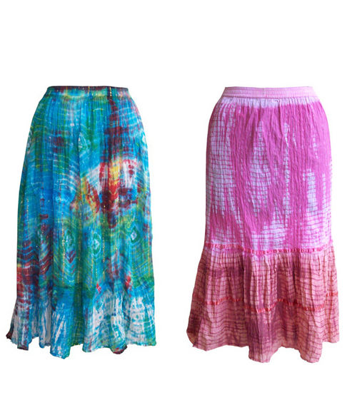 Hand Tie Dyed Cotton Skirt 