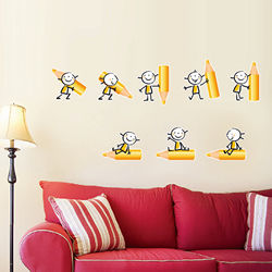 Pencil Boy Wall Stickers 