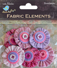 Fabric Flowers Pleated Minis Soft Touch (6pcs Pbci Be Lb)