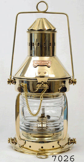 Brass & Copper Anchor Oil Lamp ~ Nautical Maritime Ship Lantern ~ Boat  Light