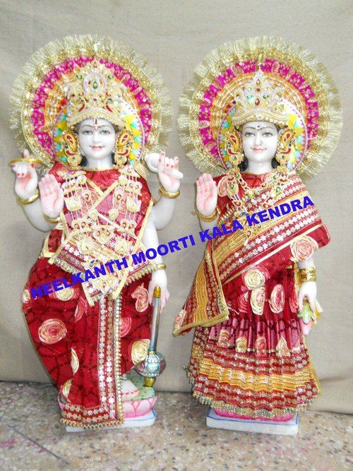 Diffrents Types Colors Marble Vishnu Laxmi Moorti