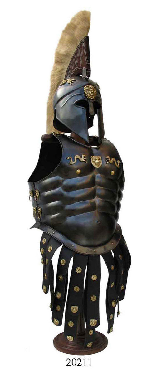 Royal Muscle Armor Cuirass With Corinthian Helmet Plume