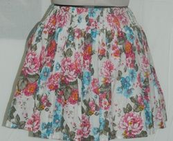 Flowers Print Short Skirt