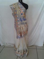 Zardozi Saree With Pearl Work