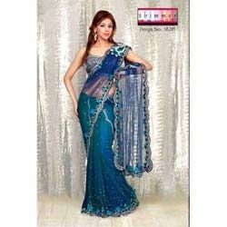 Blue Saree - Luxuriously Crafted Fabric, Elegant Design Enhancing Wearer's Persona