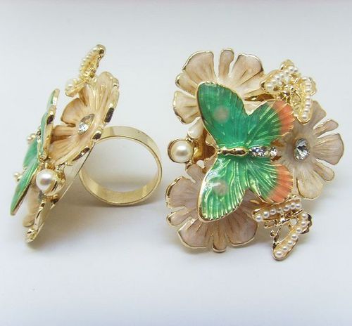 Enamel Butterfly Ring