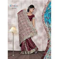 Maroon Designer Sarees