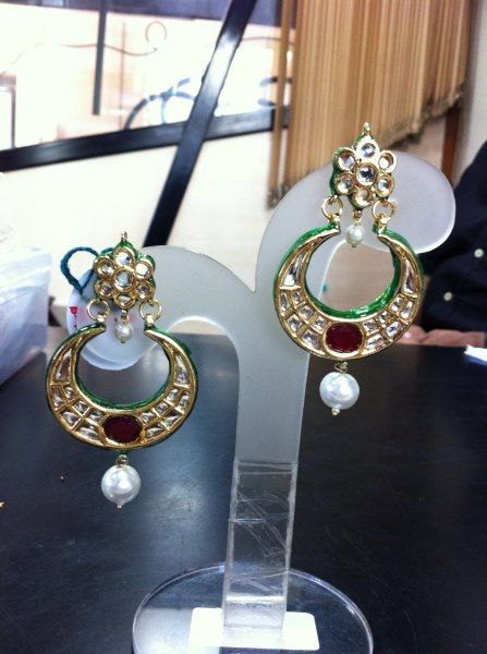 Kundan Meena Earrings