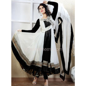 Black And White Salwar Kameez