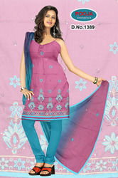 Embroidery Suit With Cotton Chanderi Dupatta