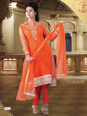 Orange Colored Salwar Kameez