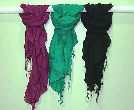 Plain Dyed Pashmina - Satin Scarves