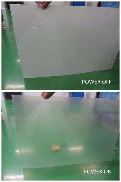 PDLC Film - 1800x3200mm, Transparent When On & Opaque When Off, Low Power Consumption at 6W/sq.m, Long Life of Over 15 Years