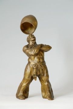 Ancient Bronze Playing Man Statue