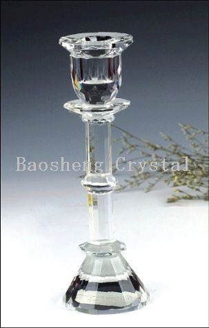 Single Head On Double Pillar Crystal Candlestick (BS-CH003)