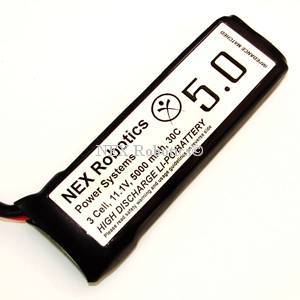 Lithium Polymer 3 Cell, 11.1V, 5000mAh, 30C Discharge Battery