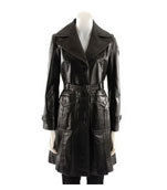 Ladies Long Leather Jacket