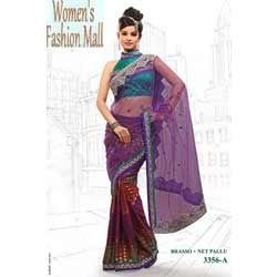 Designer Brasso Net Pallu Saree