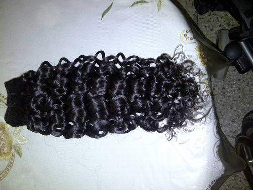 8 to 40 Inches Long Natural Color Tangle Free Indian Curly Human Hair